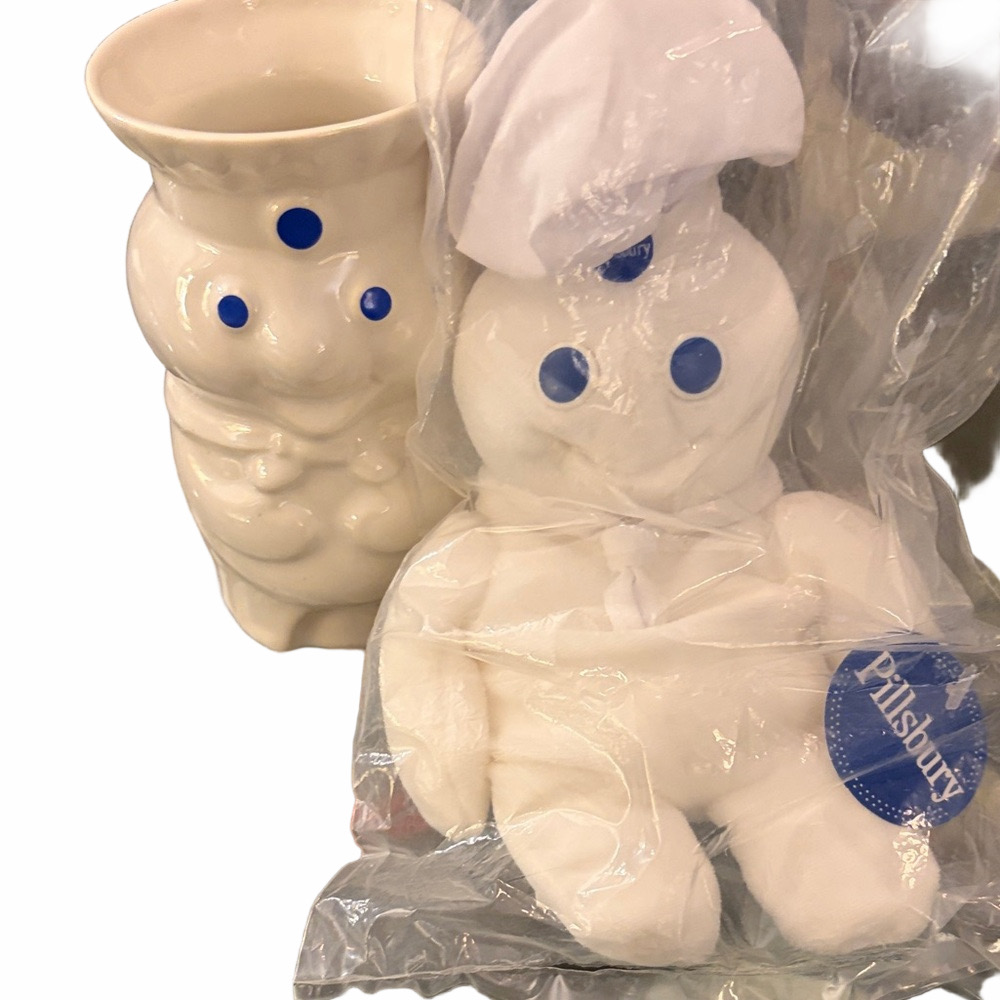 Vintage Pillsbury Doughboy Mug and Plush Set New Condition.